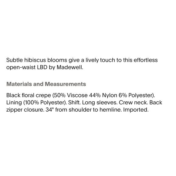 Madewell Black Aida Floral Mini Dress M - Picture 5 of 9